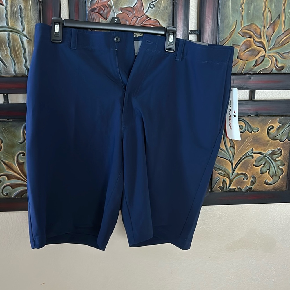 Men’s navy shorts.
